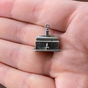 Vintage 800 Silver Heidelberg Germany Castle 3D Pendant Bracelet Charm